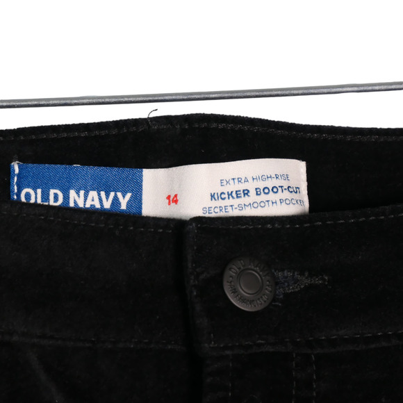 NEW Old Navy Faux Suede Pants Women 14 Extra High Rise Kicker Boot Secret Smooth - Picture 6 of 8